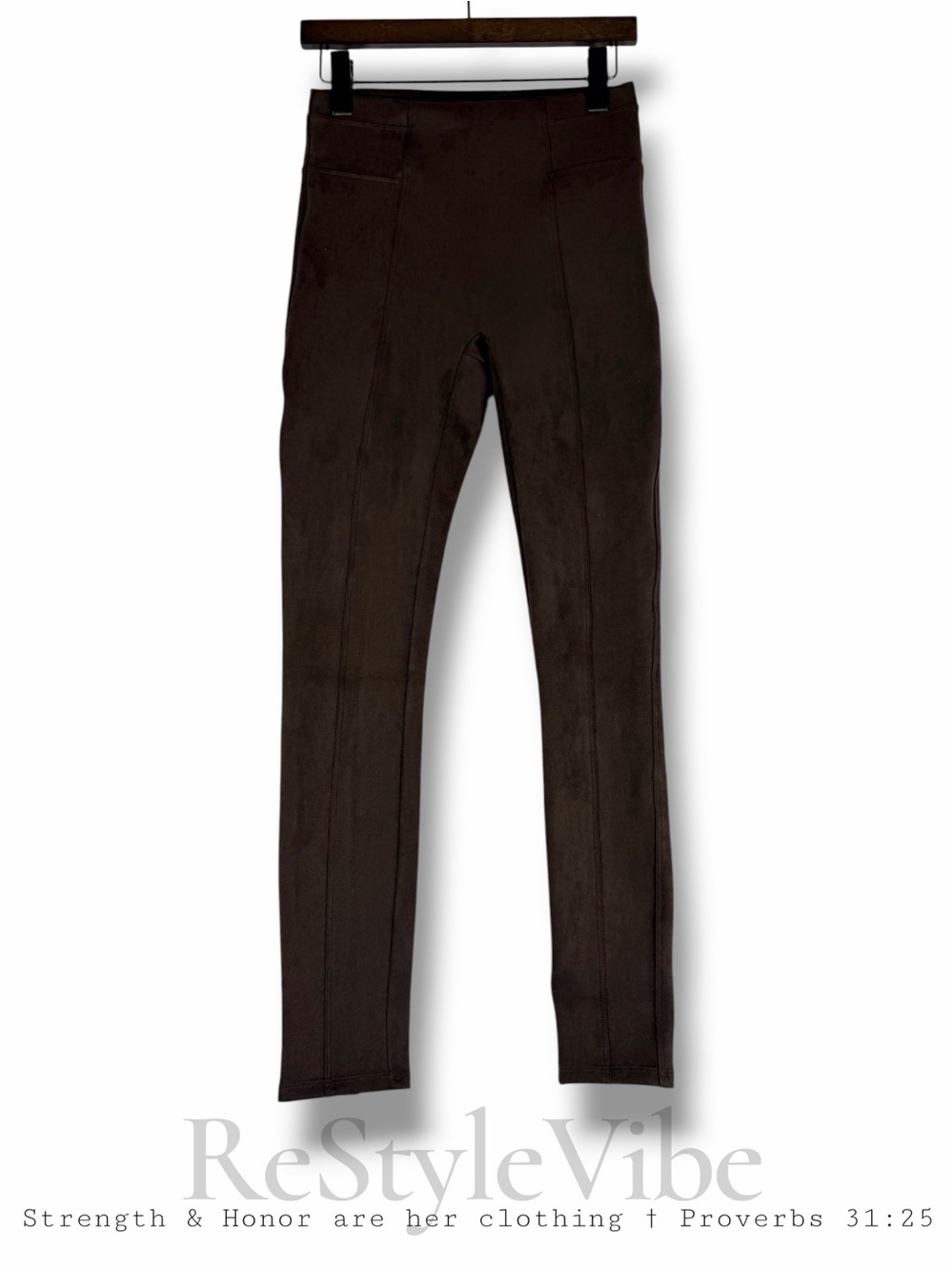 SPANX Women’s Size S Leggings Pants Skinny High Rise Vegan Faux Suede STRETCH